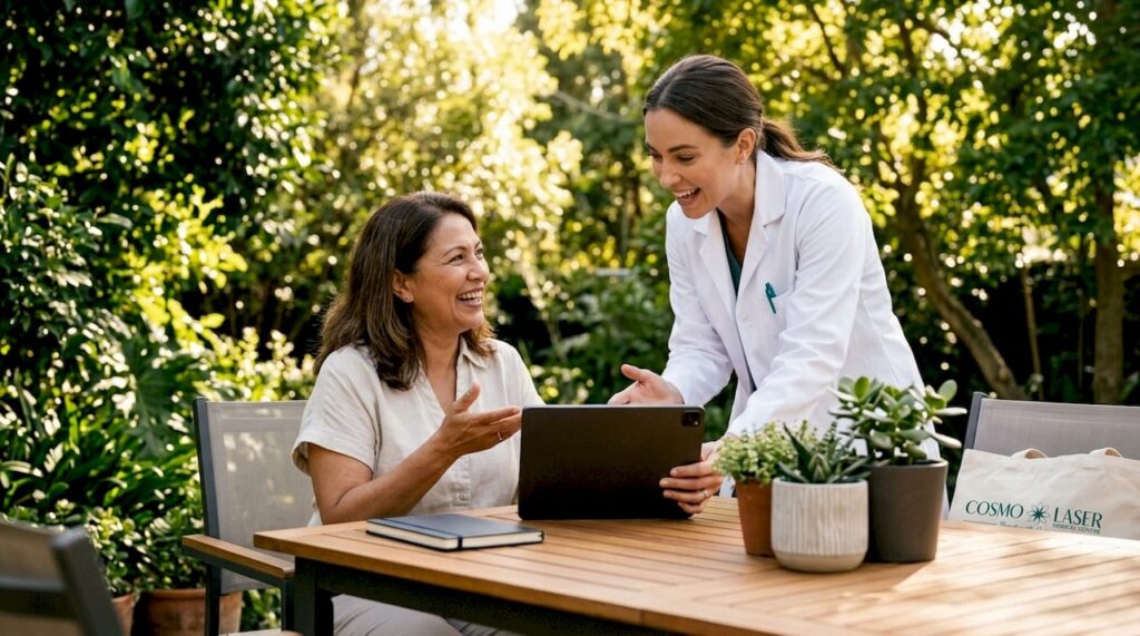 Aesthetic consultation between doctor and patient