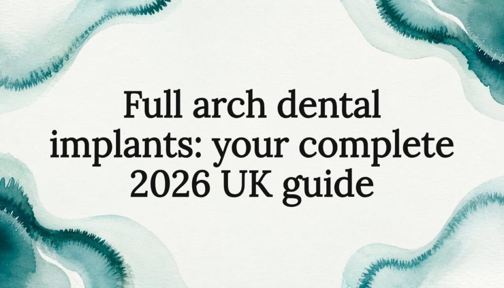 Decorative title card with dental theme