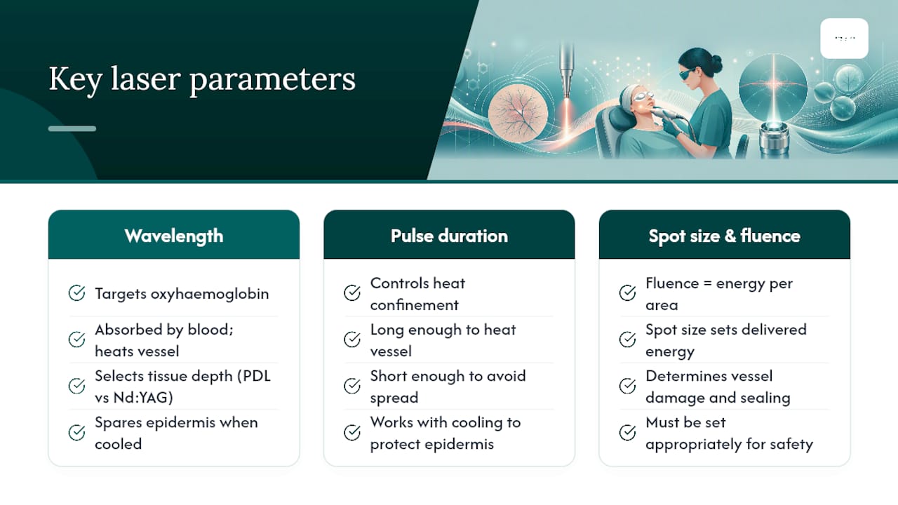 Diagram of laser treatment parameters