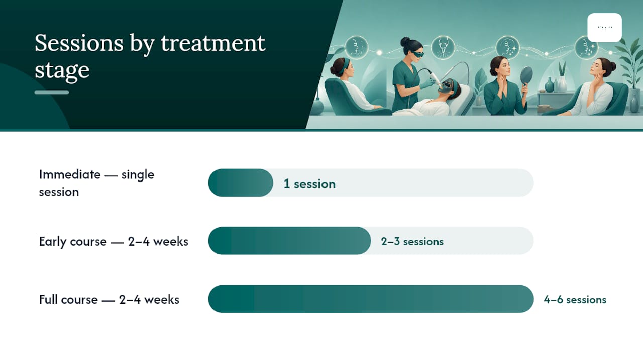 Diagram of carbon laser facial treatment stages and outcomes