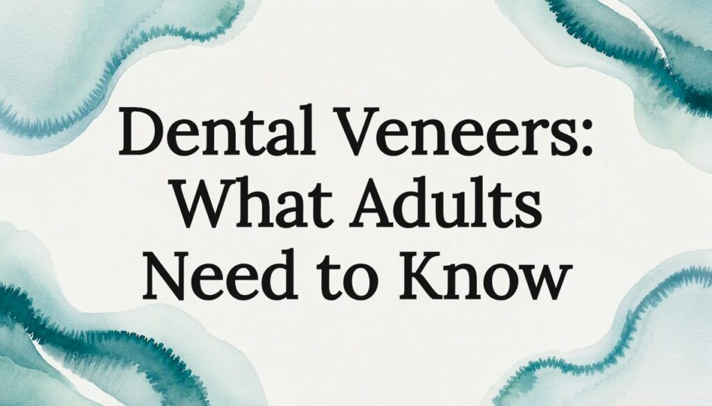 Decorative dental-themed title card illustration