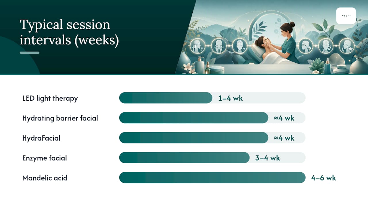 Comparison infographic of sensitive skin facial treatments